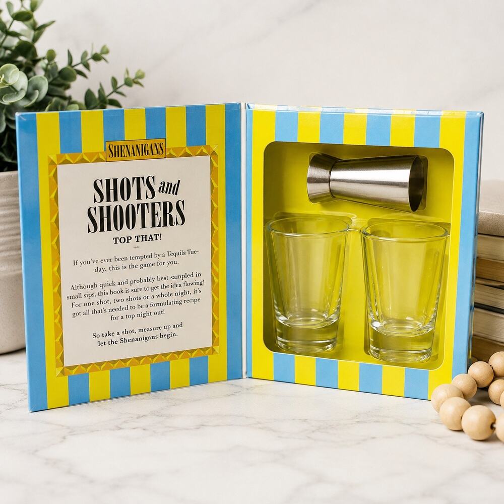 Shenanigans Shots & Shooters Gift Box Set | Shot Glasses, Jigger & Recipe Book